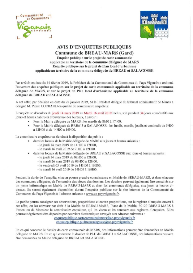 AVIS D'ENQUETES PUBLIQUES AVIS D'ENQUETES PUBLIQUES