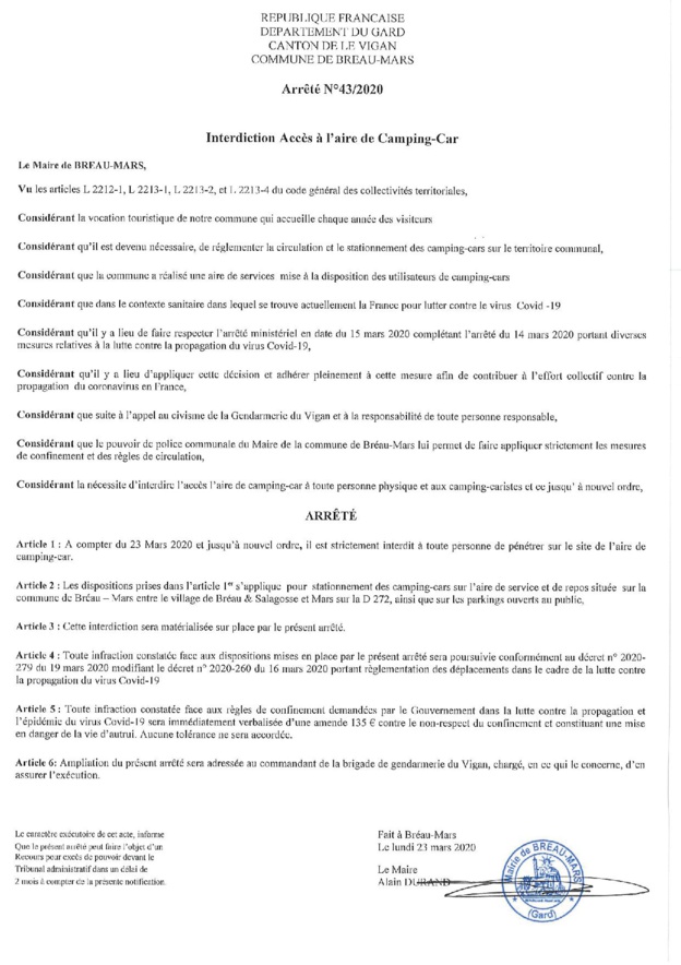 INTERDICTION ACCES AIRE CAMPING-CAR INTERDICTION ACCES AIRE CAMPING-CAR