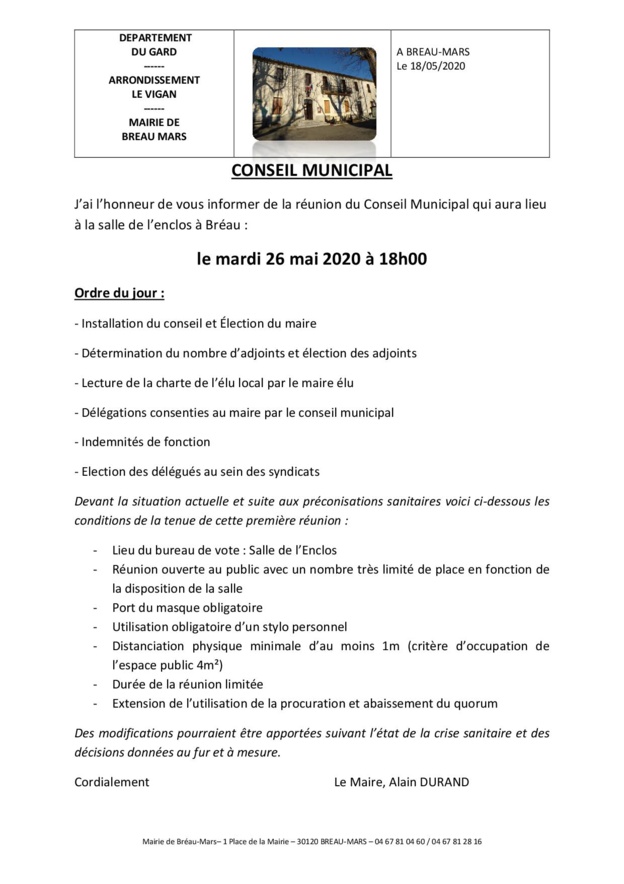 Municipales 2020 : prochaine installation des conseils municipaux élus au premier tour le mardi 26/05/2020 Municipales 2020 : prochaine installation des conseils municipaux élus au premier tour le mardi 26/05/2020