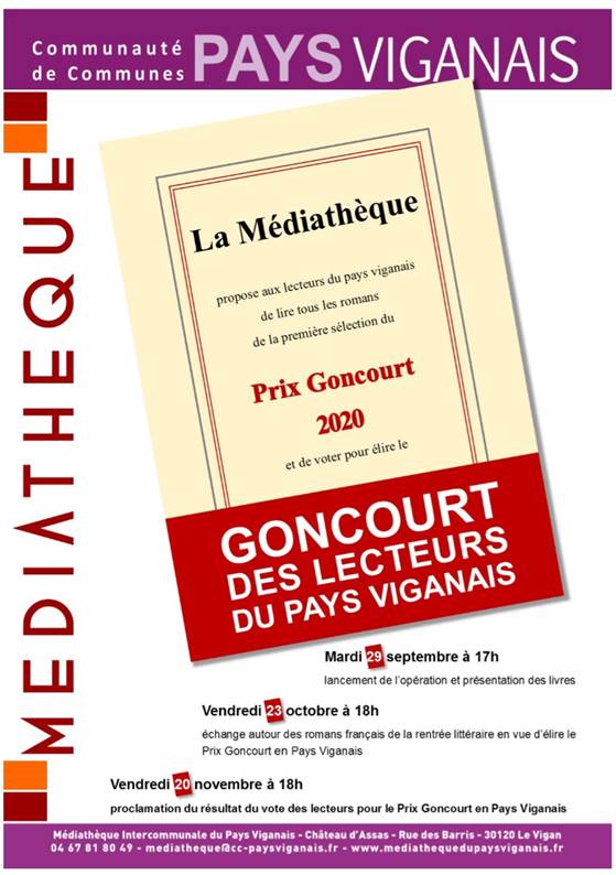 Médiathèque : Prix Goncourt viganais 2020