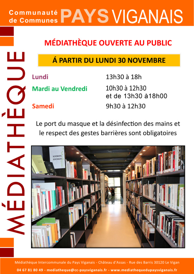 Réouverture médiathèque Réouverture médiathèque