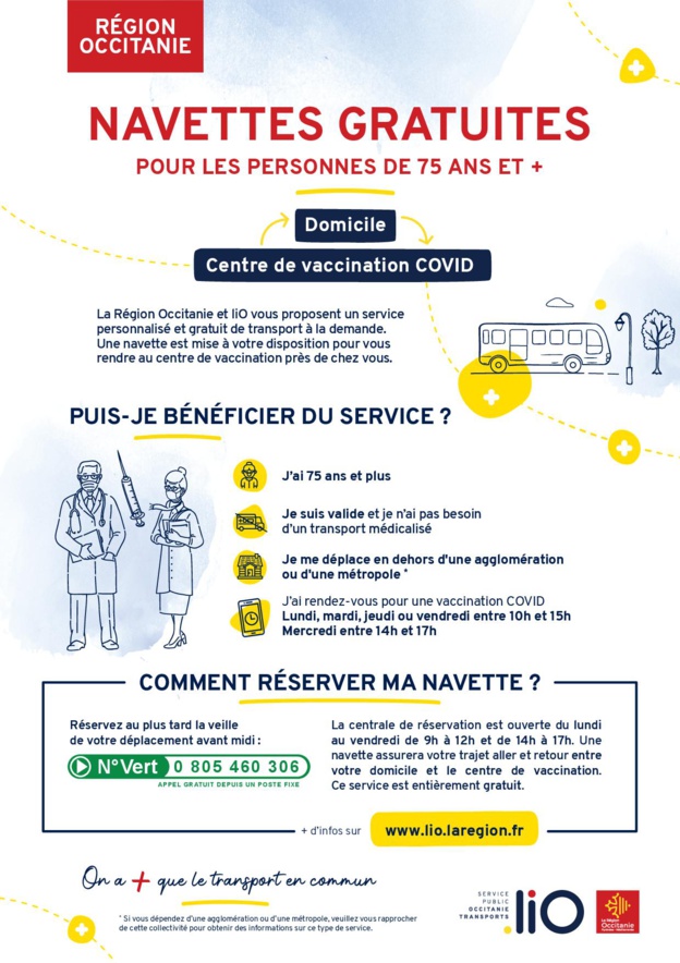 COVID-19 : un service liO gratuit pour aller vous faire vacciner