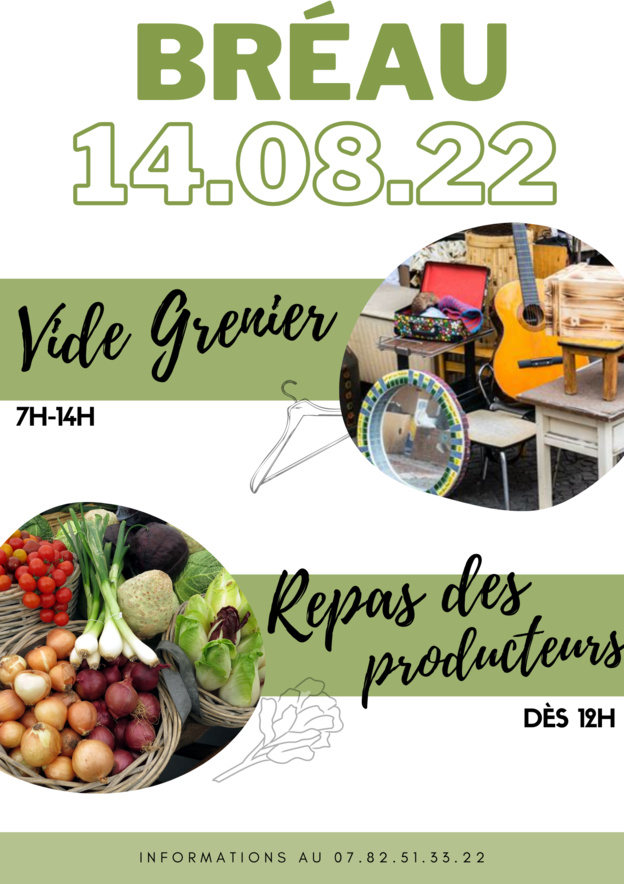 REPAS DES PRODUCTEURS ET VIDE-GRENIER DU 14/08/2022 REPAS DES PRODUCTEURS ET VIDE-GRENIER DU 14/08/2022