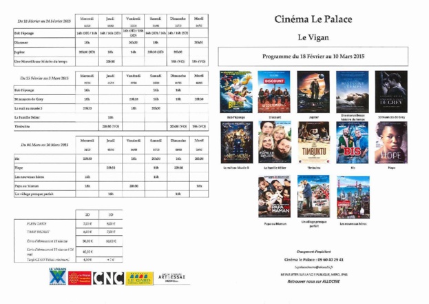 Programme du cinéma du 18 Février au 10 Mars 2015