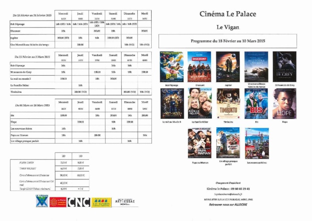 Programme du cinéma du 18 Février au 10 Mars 2015 Programme du cinéma du 18 Février au 10 Mars 2015