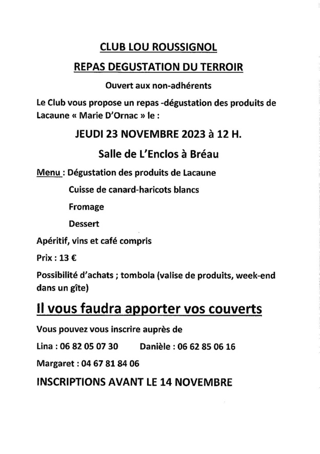 REPAS DEGUSTATION