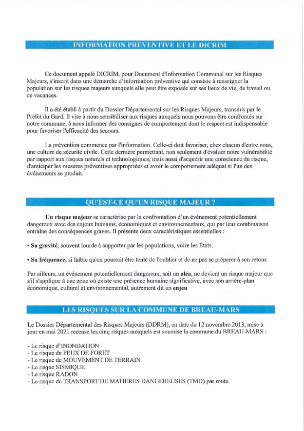 DOCUMENT D'INFORMATION COMMUNAL SUR LES RISQUES MAJEURS DOCUMENT D'INFORMATION COMMUNAL SUR LES RISQUES MAJEURS