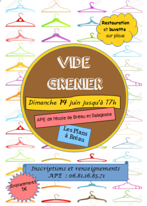 Vide grenier de l'école dimanche 14 juin Vide grenier de l'école dimanche 14 juin