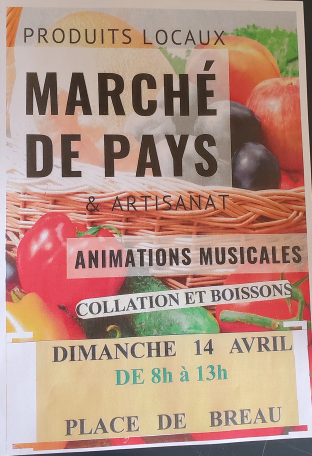 Marché de Pays et artisanat le 14 avril 2024 Marché de Pays et artisanat le 14 avril 2024