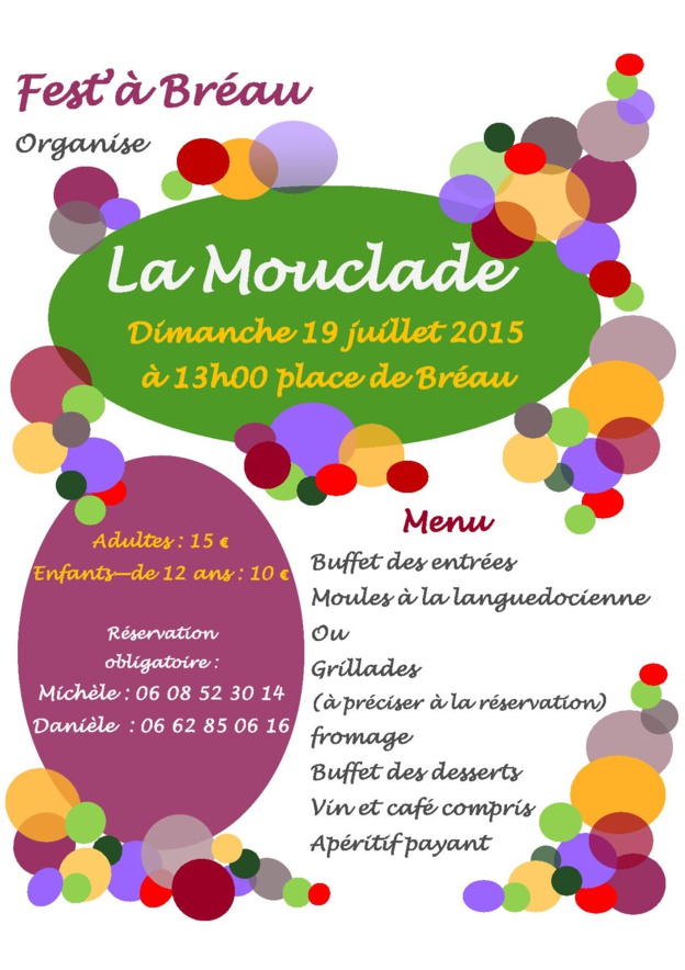 Mouclade le 19 juillet ! Mouclade le 19 juillet !