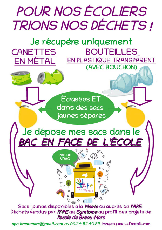 APE BREAU-MARS : trions les déchets APE BREAU-MARS : trions les déchets