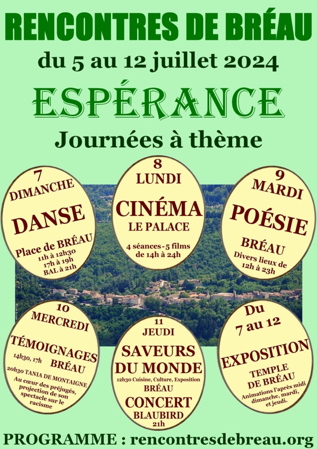 Rencontres interculturelles de Bréau du 6 au 12 juillet 2024 Rencontres interculturelles de Bréau du 6 au 12 juillet 2024