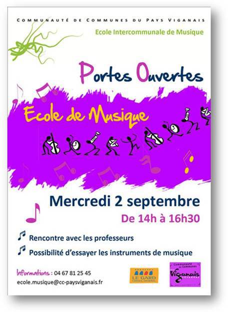 Portes ouvertes de l'école de musique: mercredi 2 septembre Portes ouvertes de l'école de musique: mercredi 2 septembre