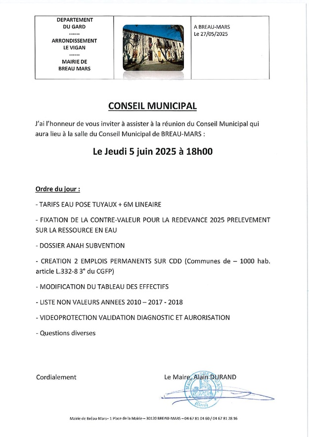 CONSEIL  MUNICIPAL 5 06 2025