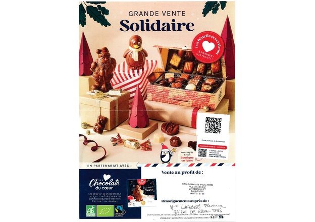 Vente de chocolats - Ecole primaire de BREAU-MARS !
