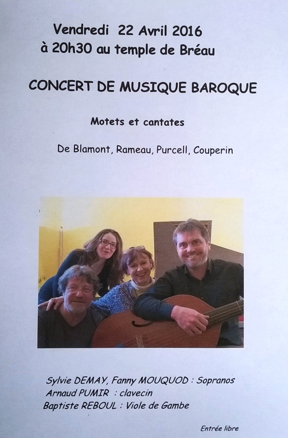 CONCERT DE MUSIQUE BAROQUE AU TEMPLE CONCERT DE MUSIQUE BAROQUE AU TEMPLE