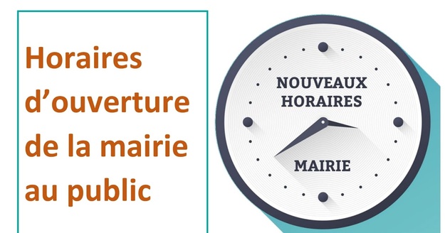 Jours et horaires d'ouverture Mairie au 1er Janvier 2026 Jours et horaires d'ouverture Mairie au 1er Janvier 2026