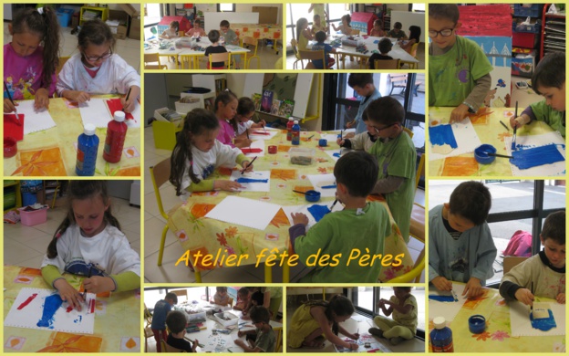 Atelier "Fête des pères" des GS en activité périscolaire Atelier "Fête des pères" des GS en activité périscolaire