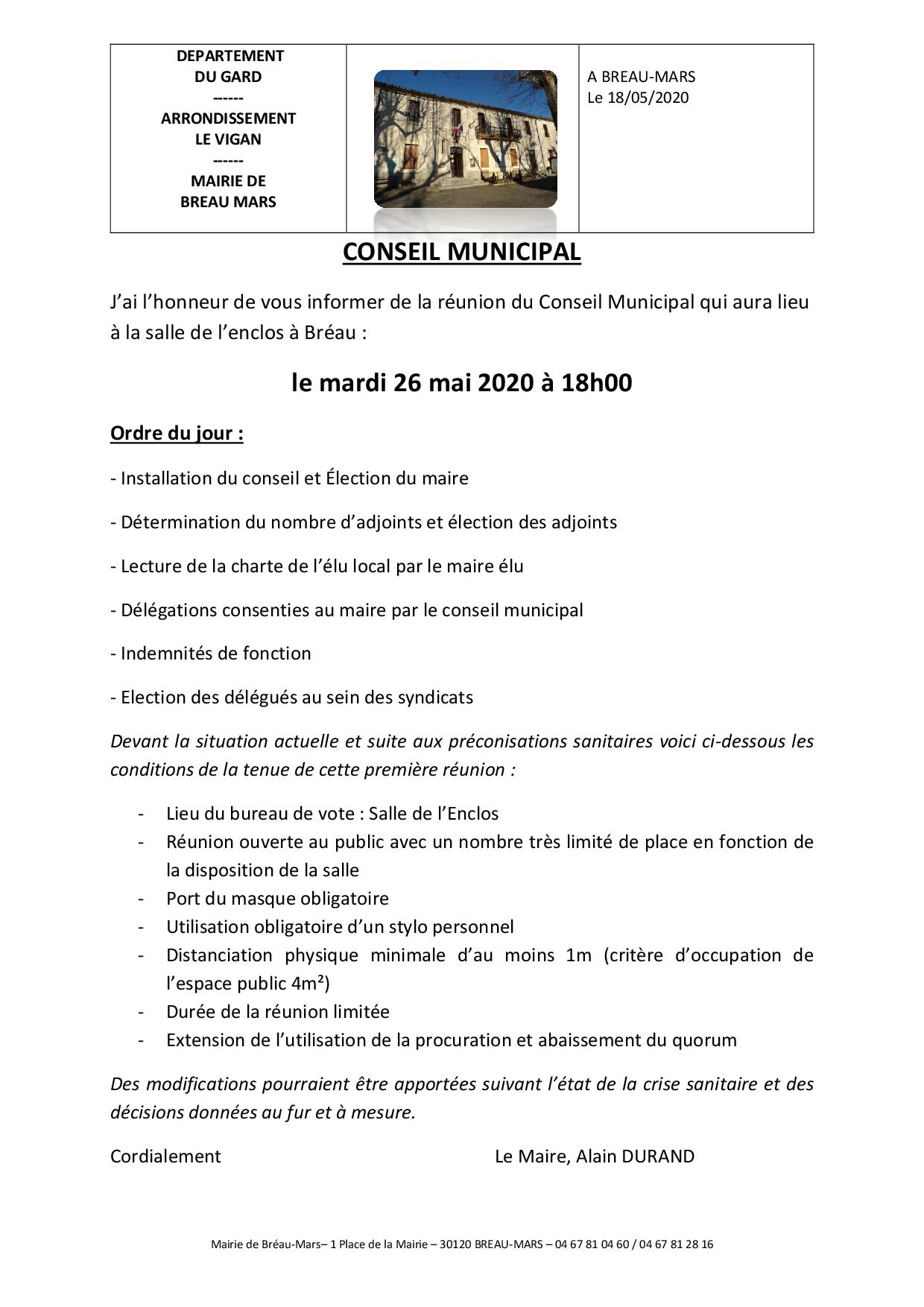 Municipales 2020 : prochaine installation des conseils municipaux élus au premier tour le mardi 26/05/2020