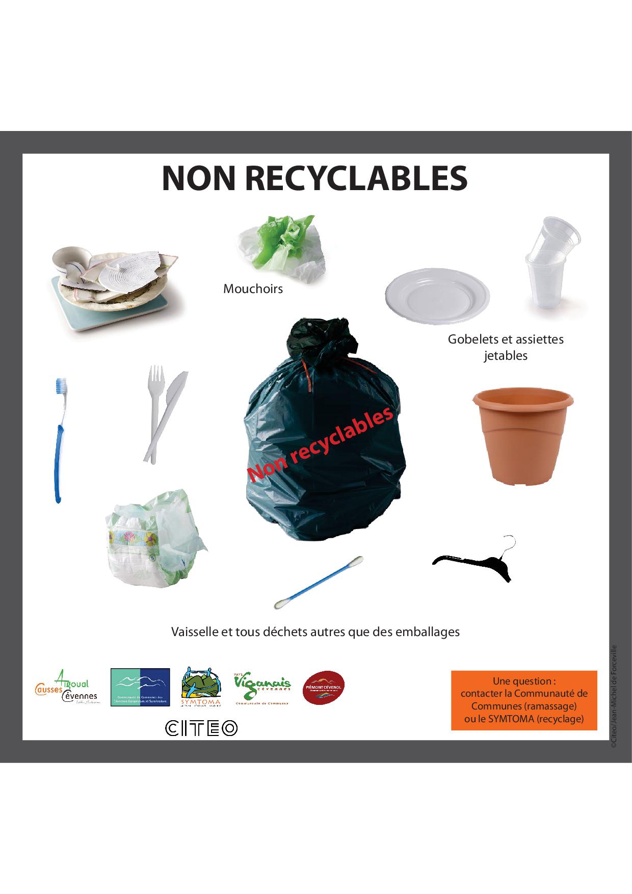 Mémo de rappel de tri et récap jour de collecte bacs jaunes et gris