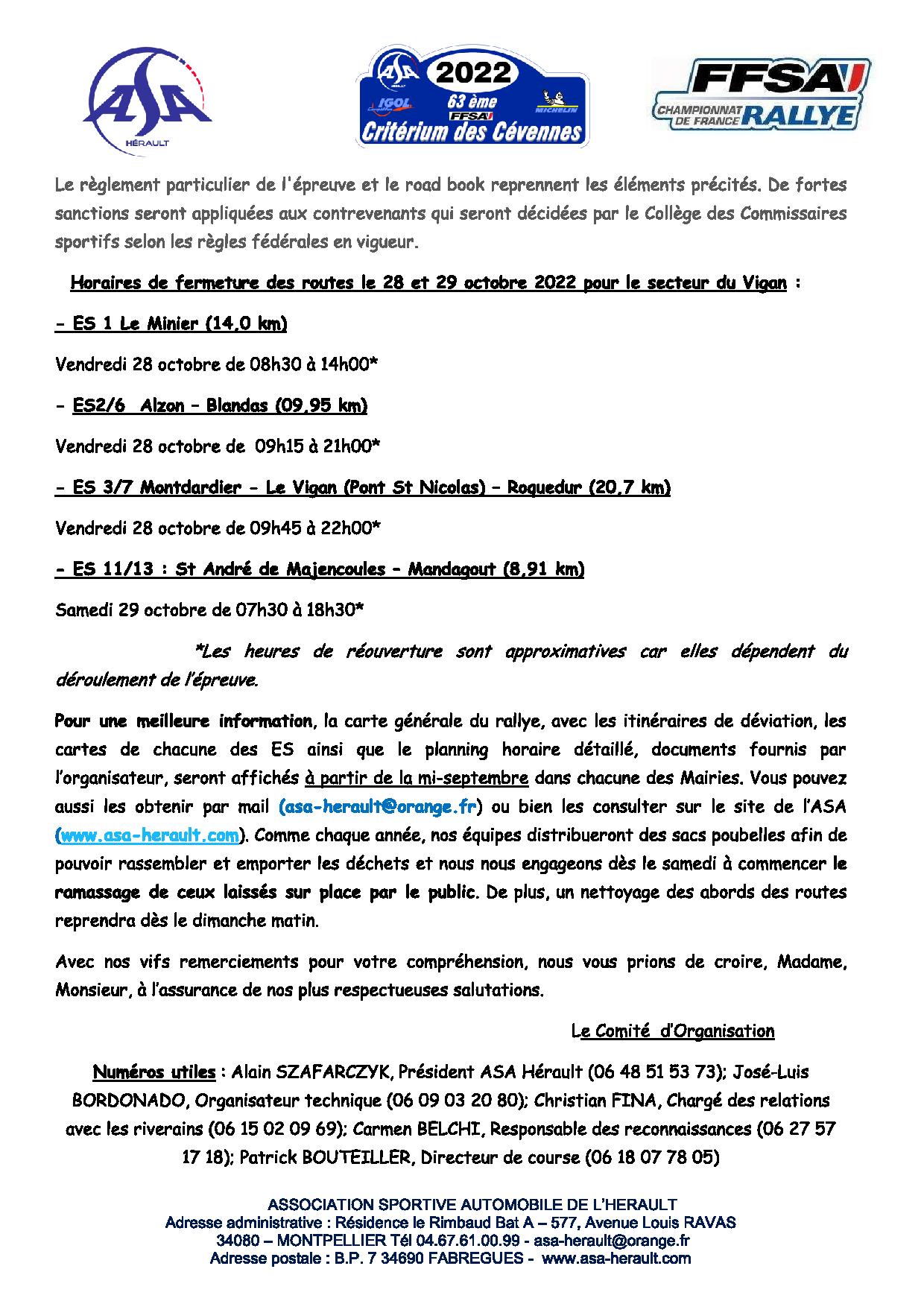 63 ème CRITERIUM DES CEVENNES 63 ème CRITERIUM DES CEVENNES