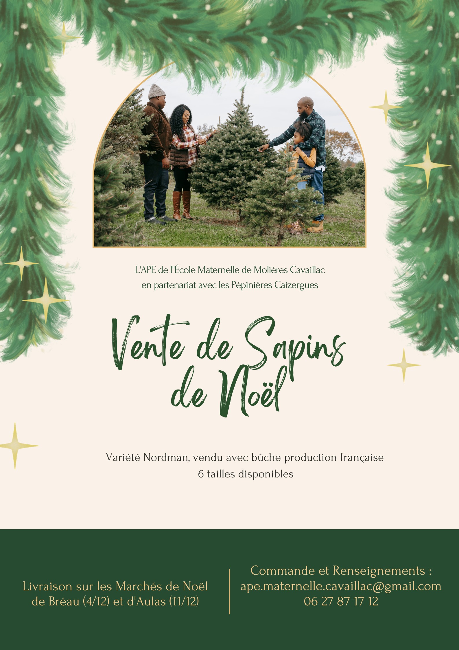 APE Ecole maternelle intercommunale : vente de sapins (modification livraisons)