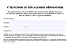 28/11/2020 : Nouvelle attestation de déplacement dérogatoire